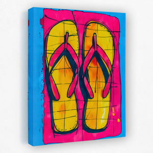 a painting of a pair of flip flops