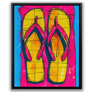 a painting of a pair of flip flops