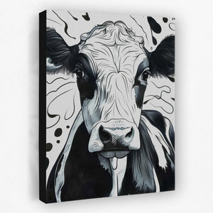 Monochrome Moo Black and White Cow Wall Art - Luxury Wall Art 