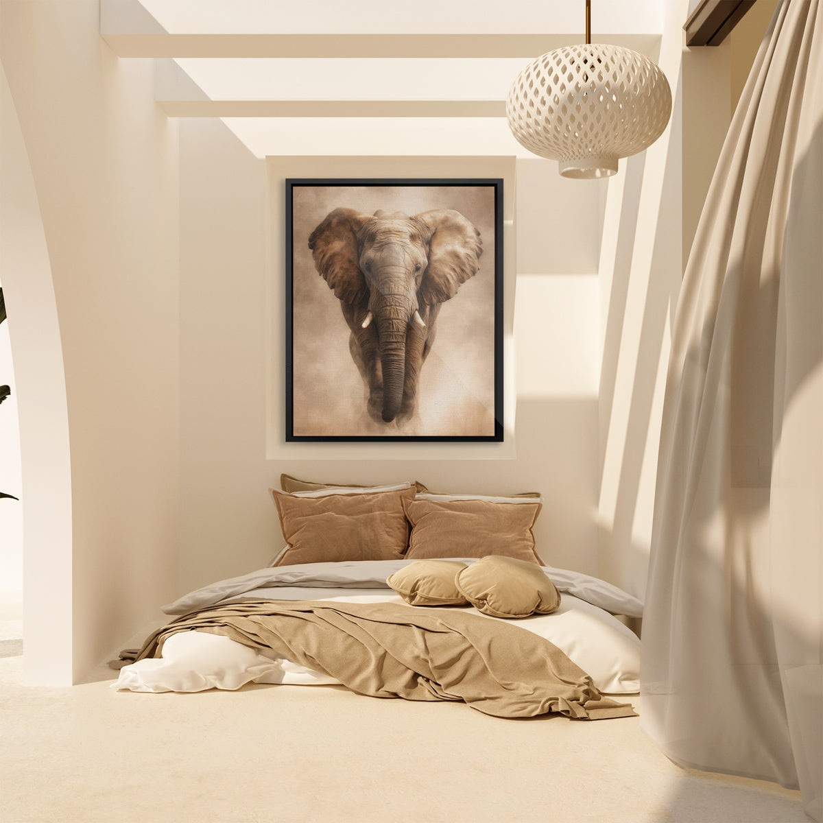 African Elephant Charging — African Elephant Charging Bali Bedroom 25