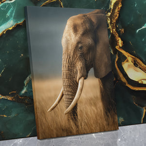 African Elephant Portrait — African Elephant Portrait Against Wall   Mirror Wrap V3 3