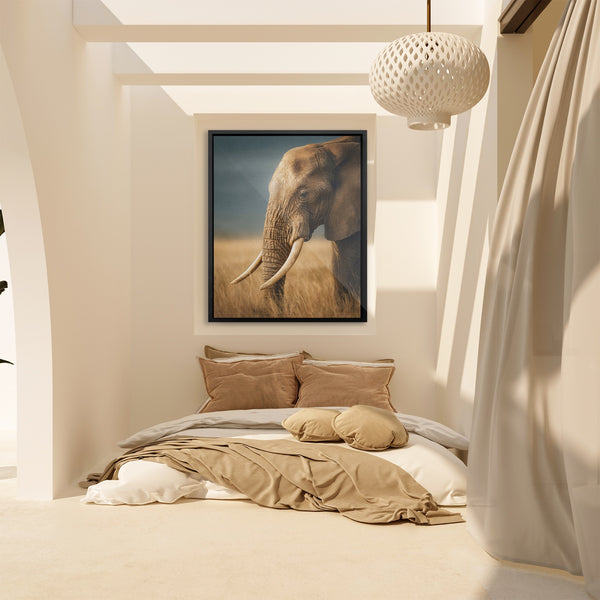 African Elephant Portrait in a room