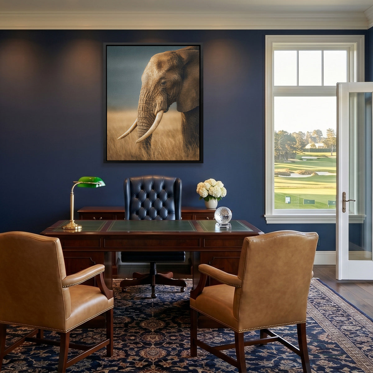 African Elephant Portrait — African Elephant Portrait Golf House Blue Port 171