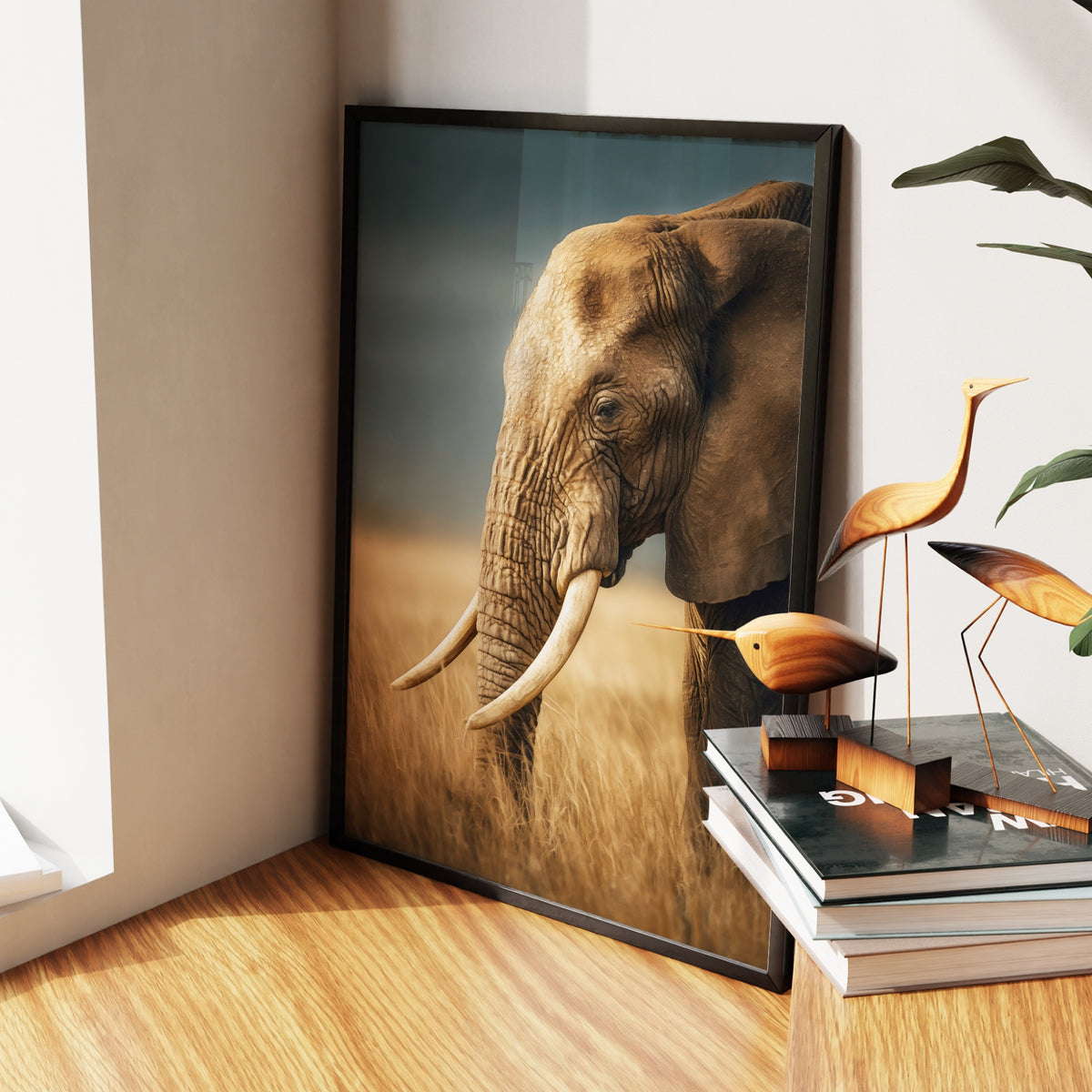 African Elephant Portrait — African Elephant Portrait New   Living Room Wall Apartment Zoom 219