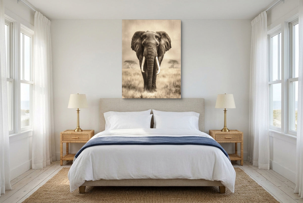 African Lion Standing — african lion standing bedroom with windows 1port flush print