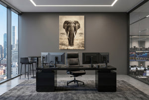 African Lion Standing — african lion standing office desk with monitors 1port flush print