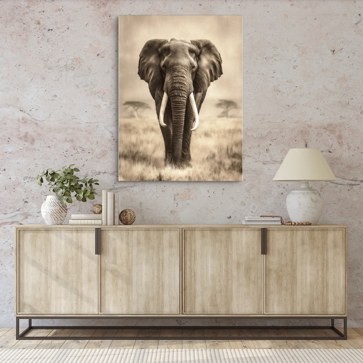 African Lion Standing — african lion standing sq hallway granite wall 1port flush print