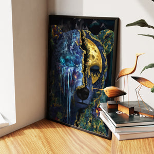 Albino Bear Cosmic Fade — Albino Bear Cosmic Fade New   Living Room Wall Apartment Zoom 220