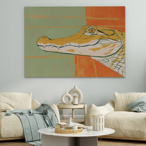 Albino Crocodile Patriot - Luxury Wall Art