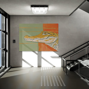 Albino Crocodile Patriot - Luxury Wall Art