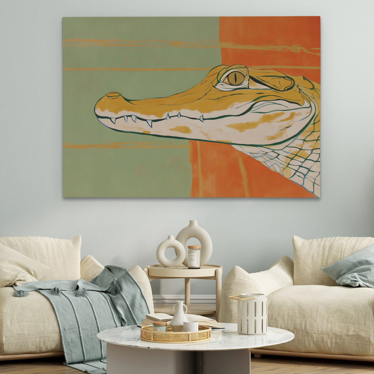 Albino Crocodile Patriot — Albino Crocodile Patriot White couches land 235