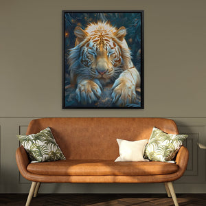 Albino Resting Tiger - Luxury Wall Art