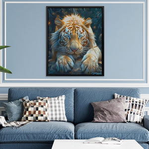 Albino Resting Tiger - Luxury Wall Art