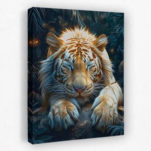 Albino Resting Tiger - Luxury Wall Art