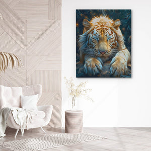 Albino Resting Tiger - Luxury Wall Art