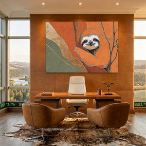 Albino Sloth Amber Wash - Luxury Wall Art