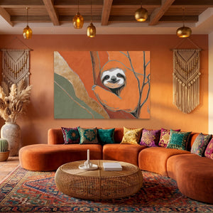 Albino Sloth Amber Wash - Luxury Wall Art