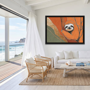 Albino Sloth Amber Wash - Luxury Wall Art