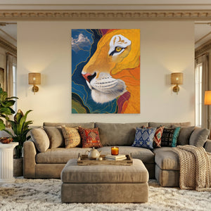 Albino Tiger Color Field - Luxury Wall Art