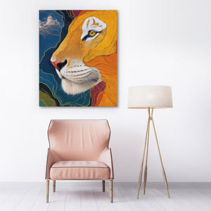 Albino Tiger Color Field - Luxury Wall Art