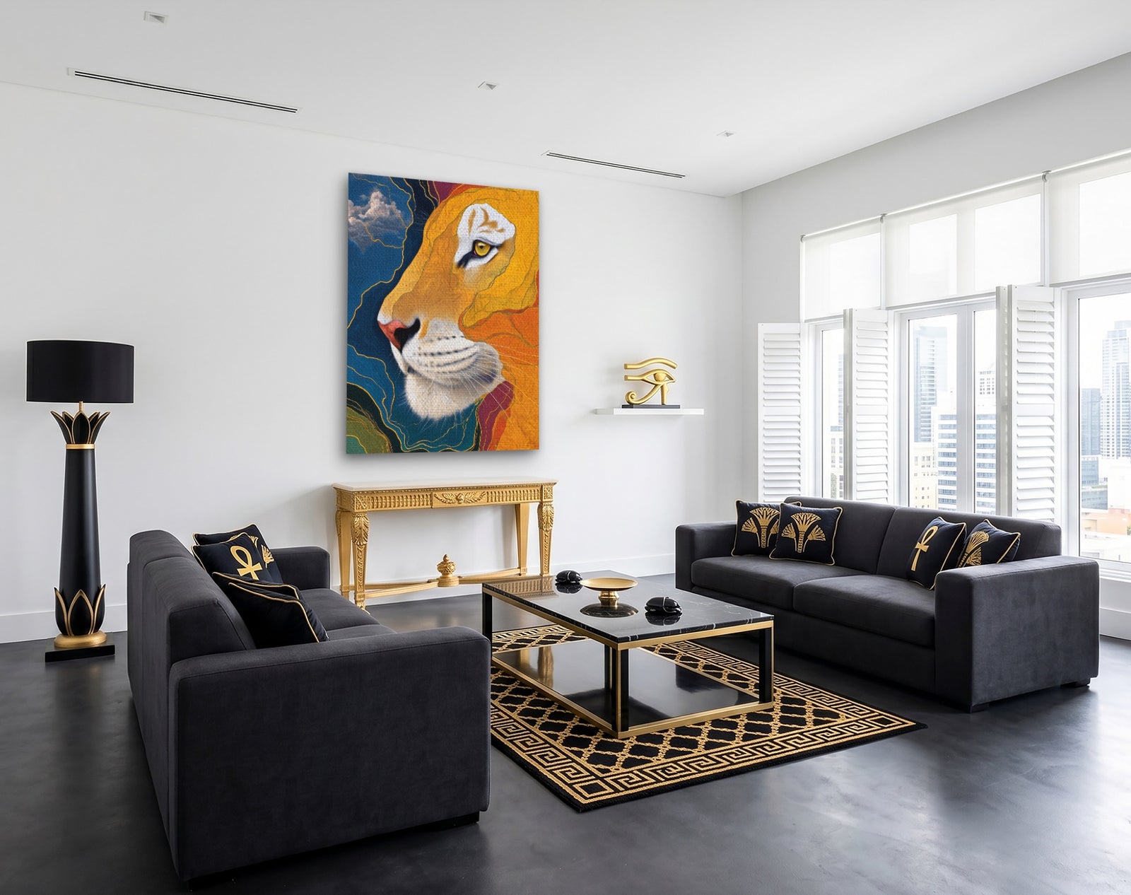 Albino Tiger Color Field — Albino Tiger Color Field Egypt Themed Room Port Angle 60