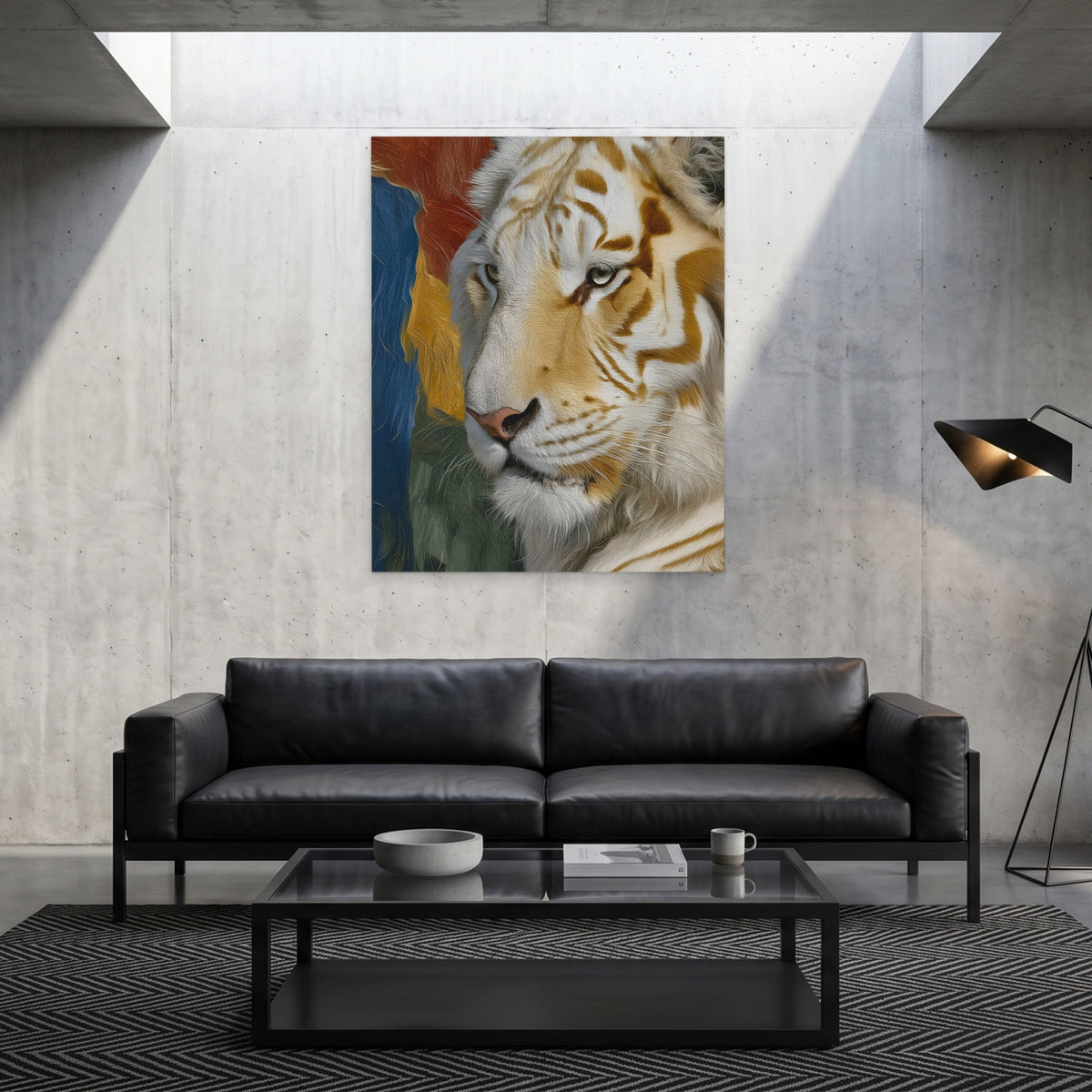 Albino Tiger Form - Luxury Wall Art