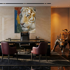 Albino Tiger Form - Luxury Wall Art