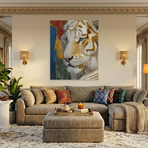Albino Tiger Form - Luxury Wall Art