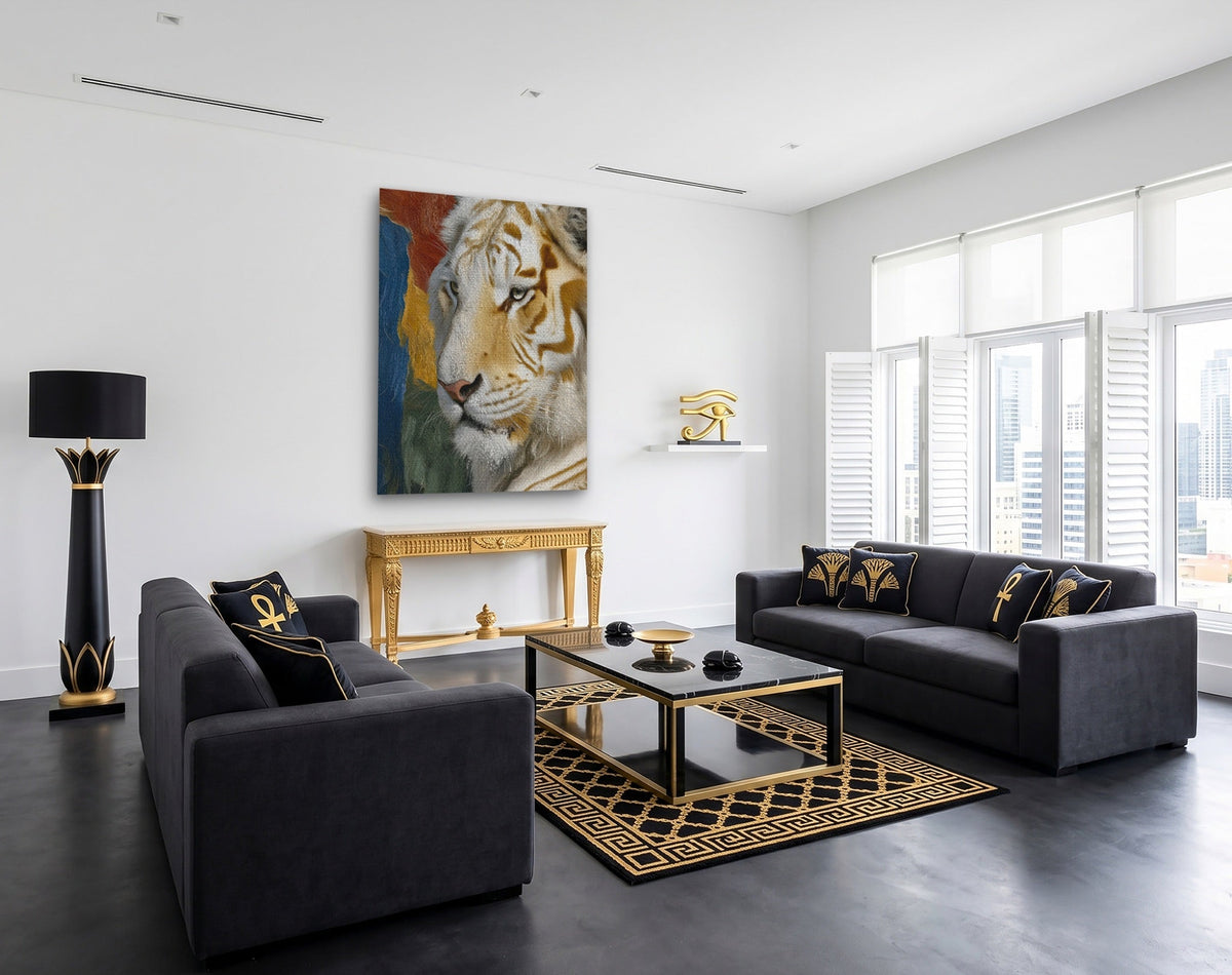 Albino Tiger Form - Luxury Wall Art