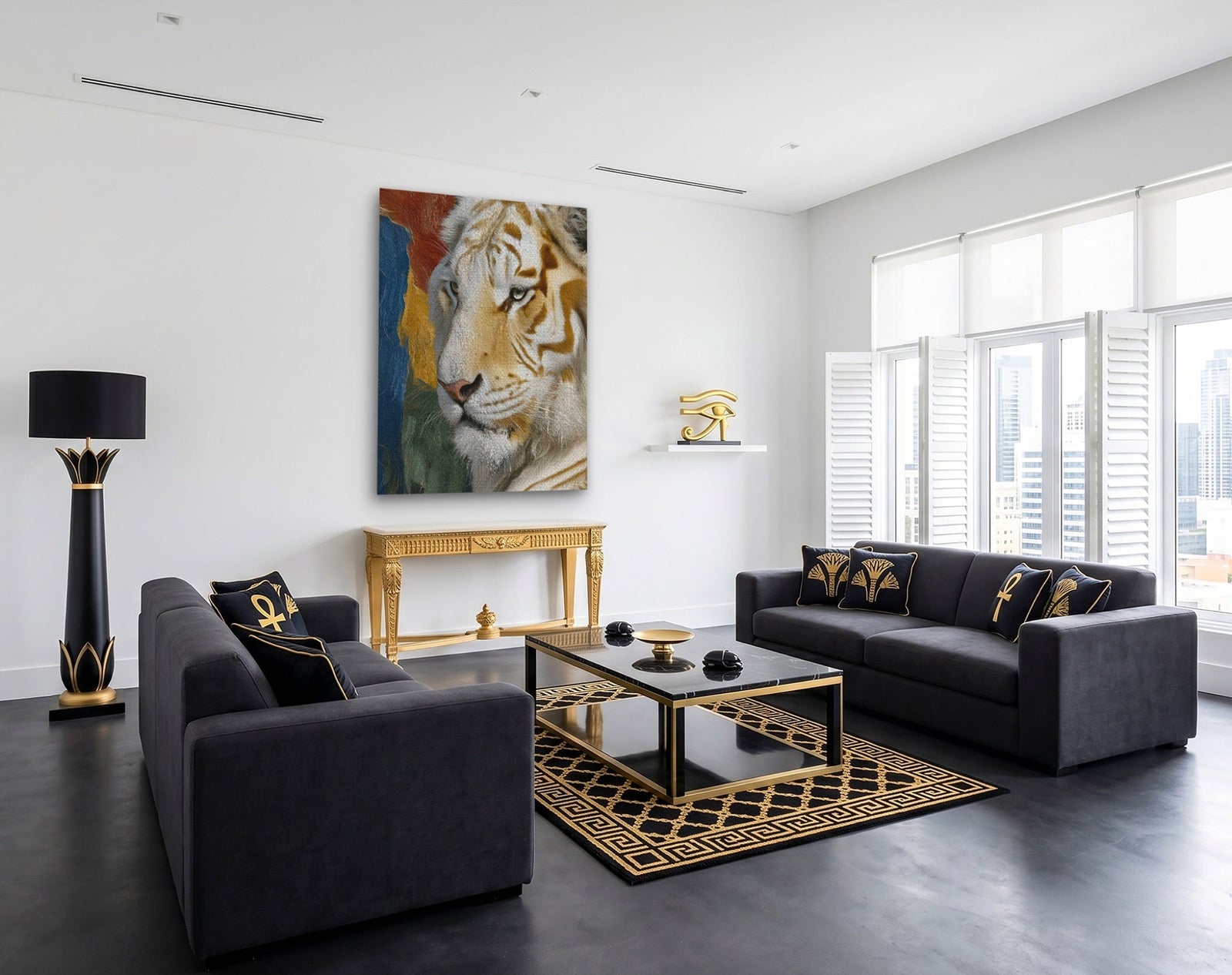Albino Tiger Form - Luxury Wall Art