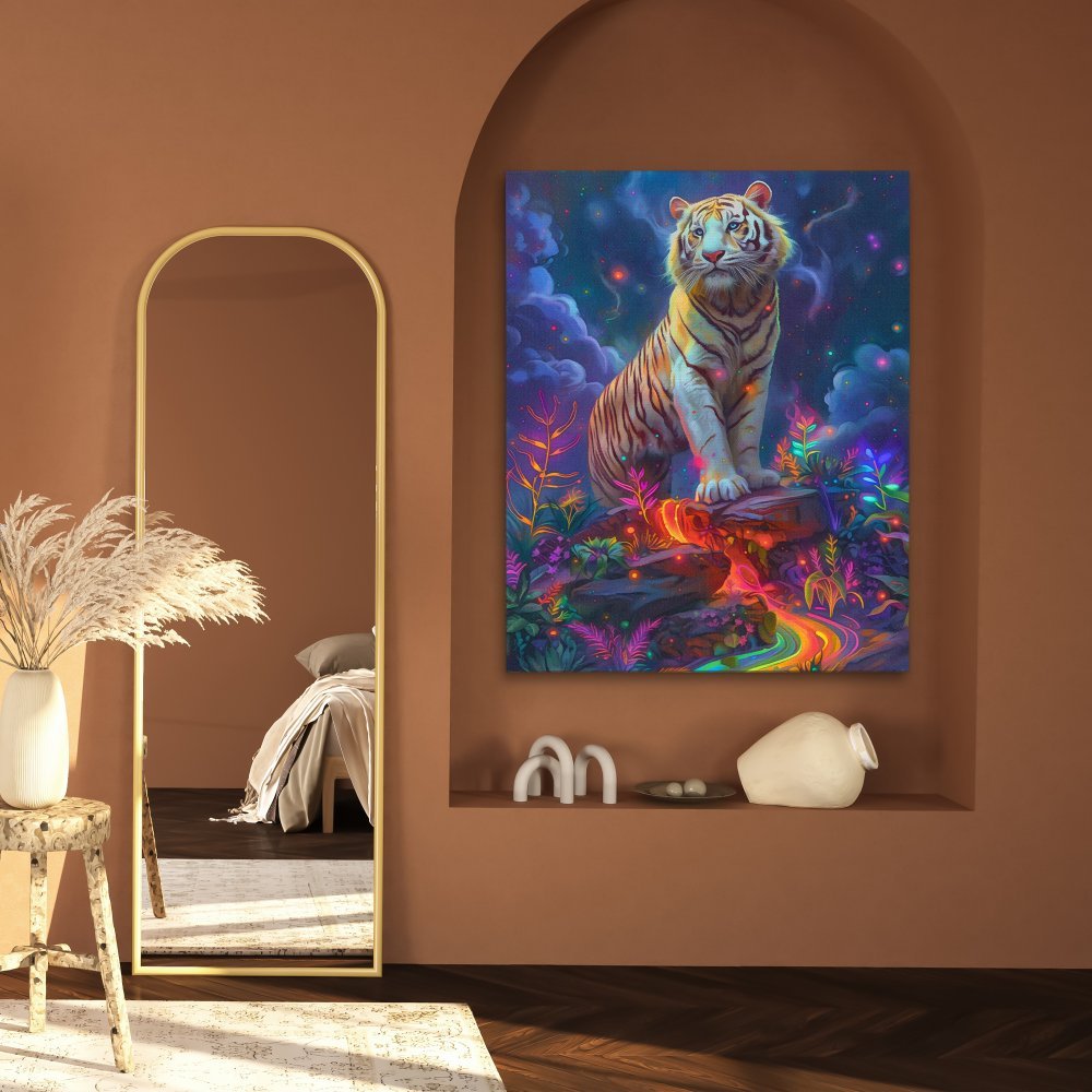 Albino Tiger Surrealism - Luxury Wall Art