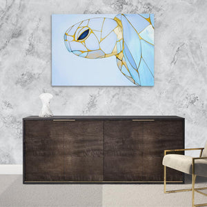Albino Turtle Swimming - Luxury Wall Art