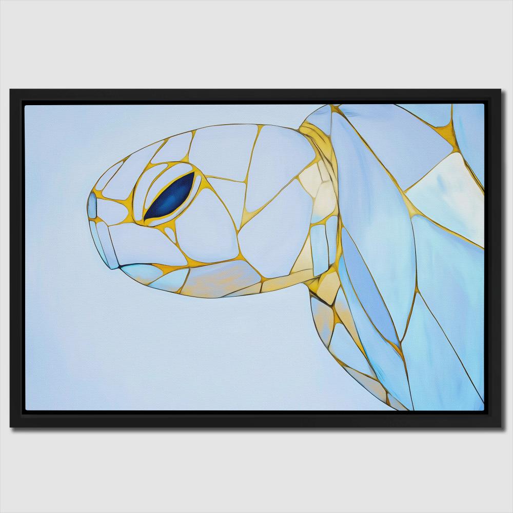 Albino Turtle Swimming - Luxury Wall Art