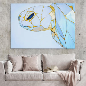 Albino Turtle Swimming - Luxury Wall Art