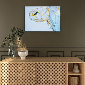 Albino Turtle Swimming - Luxury Wall Art