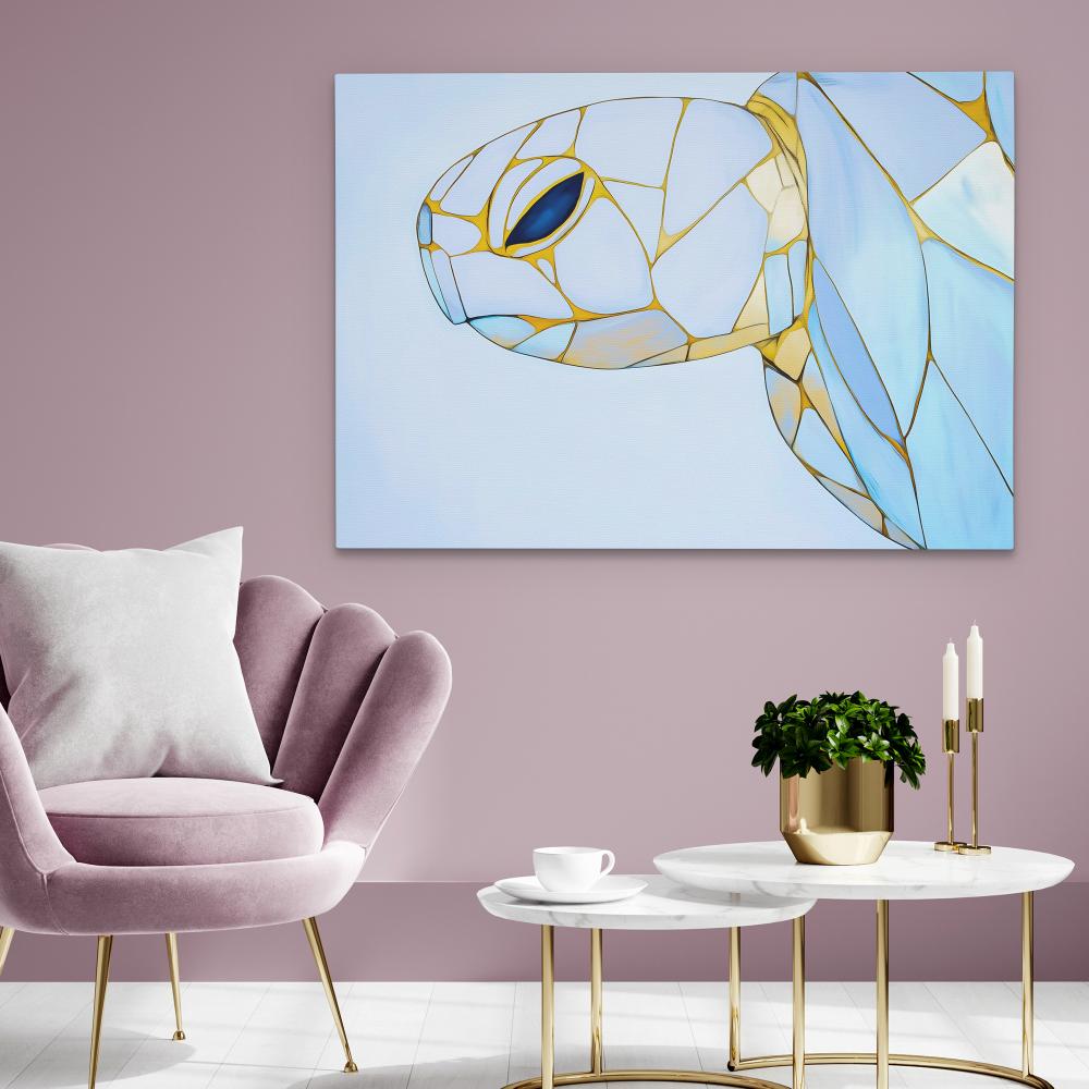 Albino Turtle Swimming - Luxury Wall Art