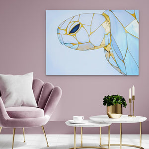 Albino Turtle Swimming - Luxury Wall Art