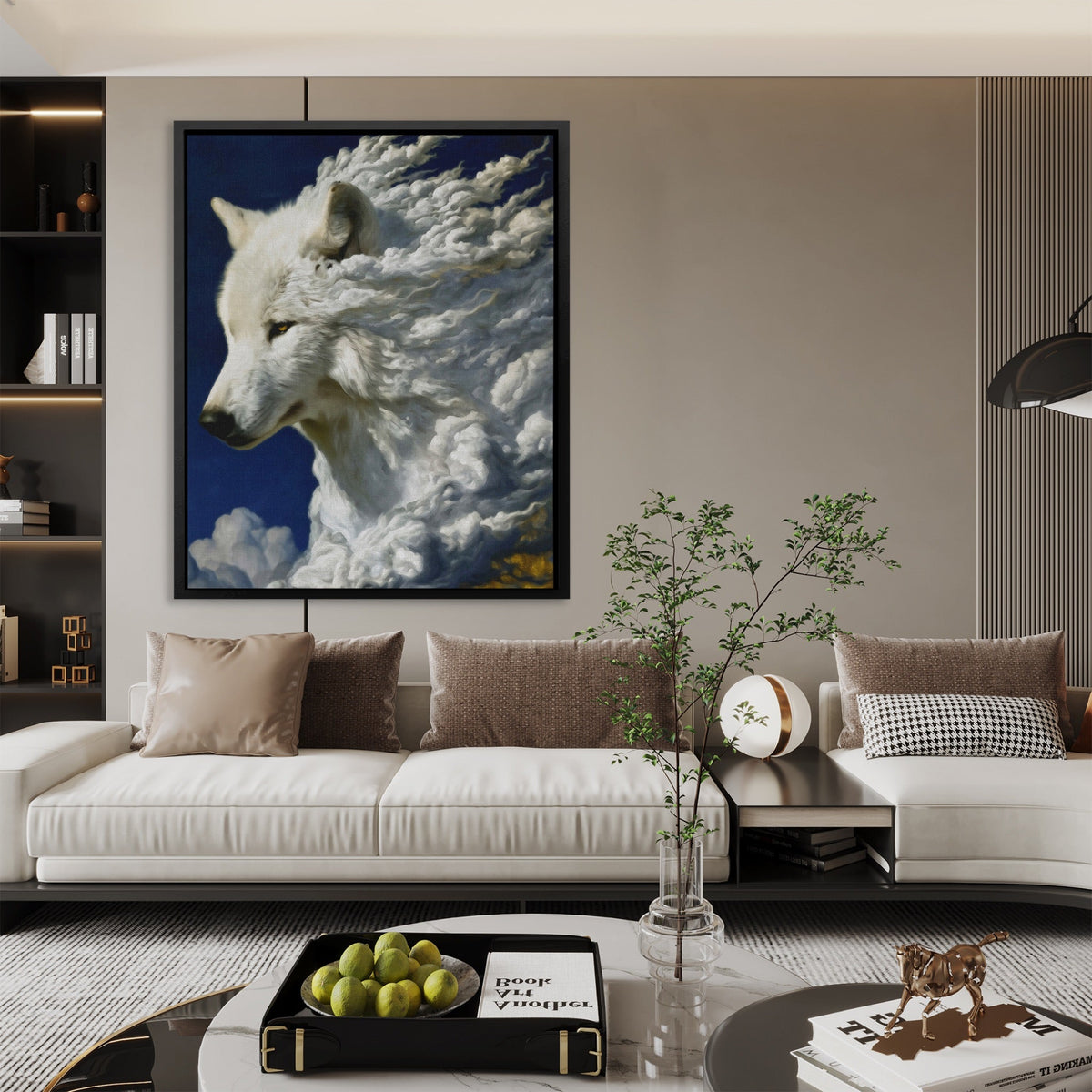 Albino Wolf Cloud - Luxury Wall Art