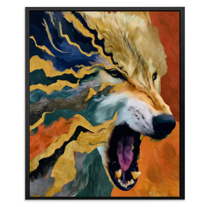Albino Wolf Scattering - Luxury Wall Art