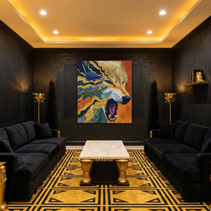 Albino Wolf Scattering - Luxury Wall Art
