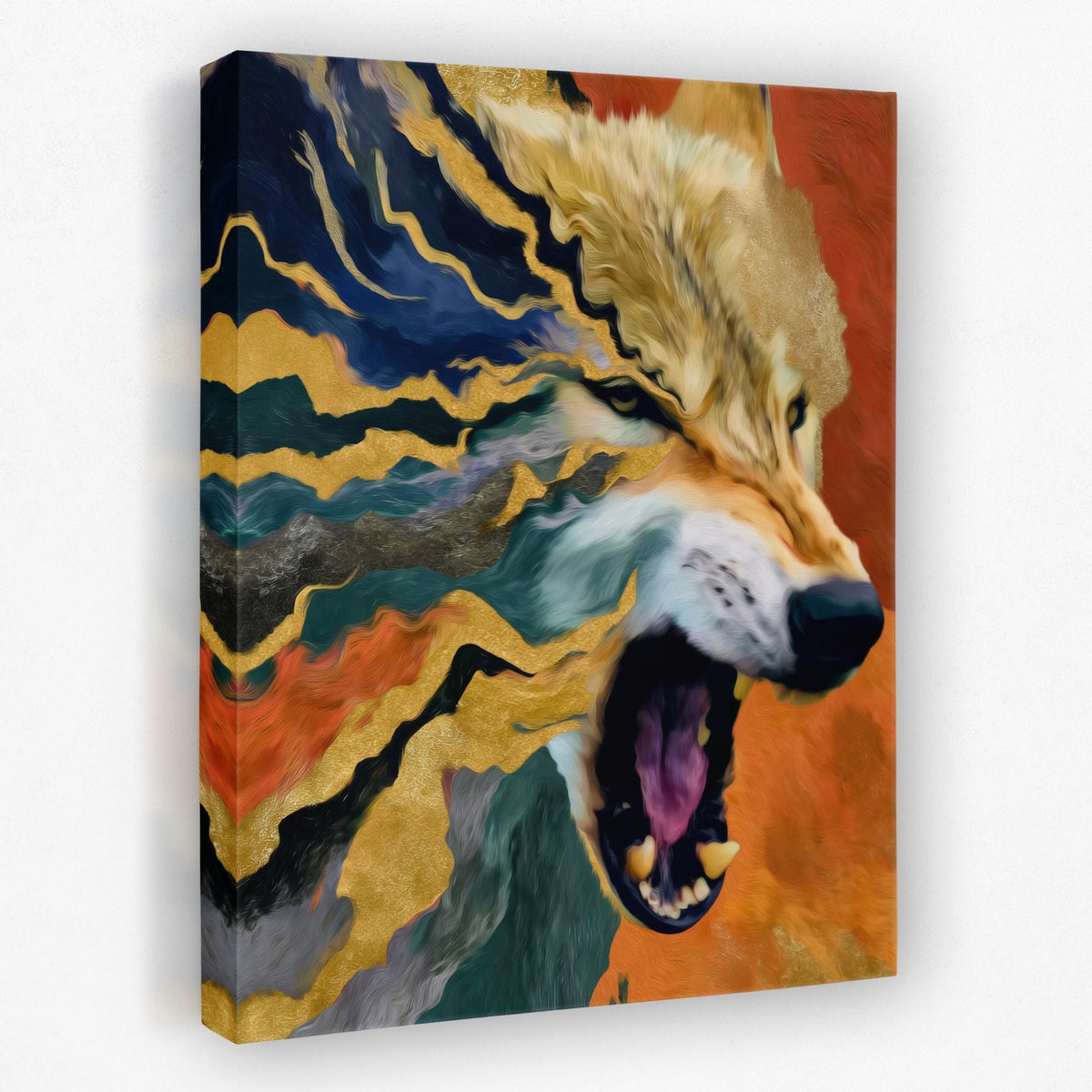 Albino Wolf Scattering - Luxury Wall Art