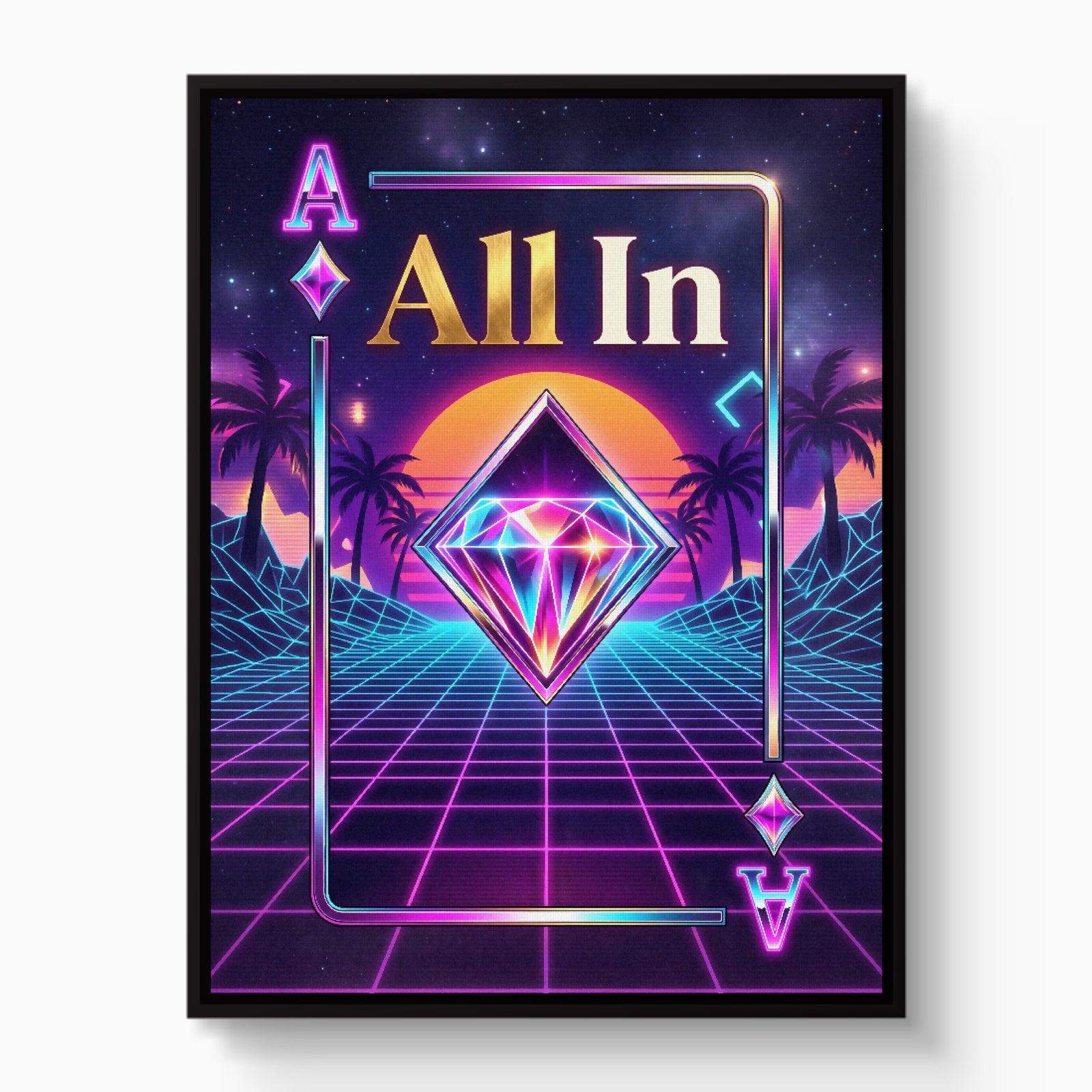All In Ace of Diamonds — all in ace of diamonds white studio framed black