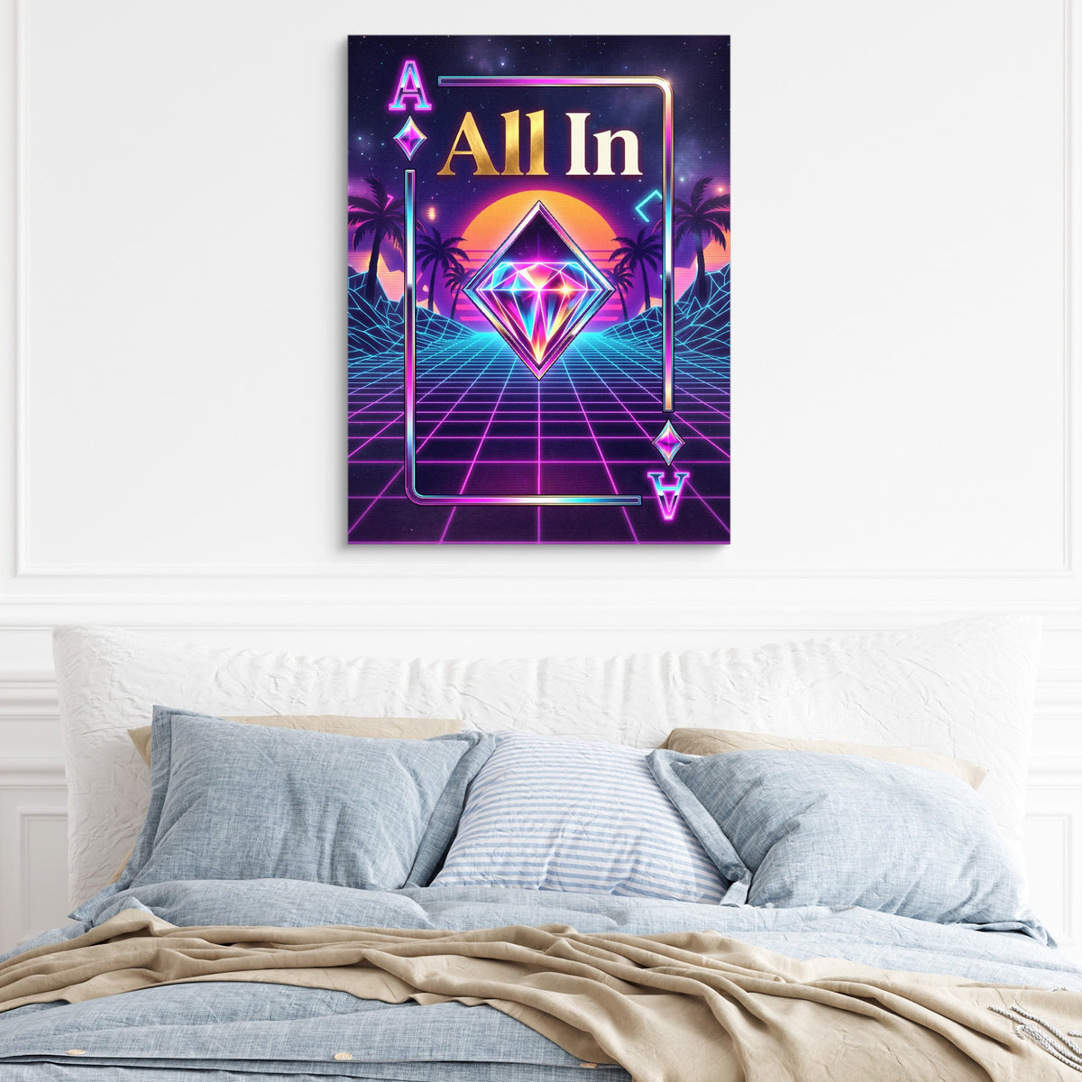 All In Ace of Diamonds — all in ace of diamonds sq light blue bed 1port flush print