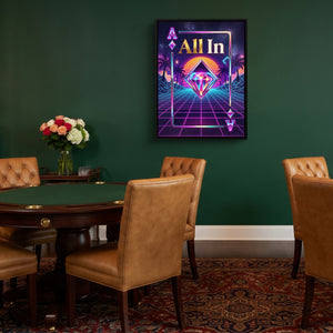 All In Ace of Diamonds — all in ace of diamonds sq poker gathering 1port framed black