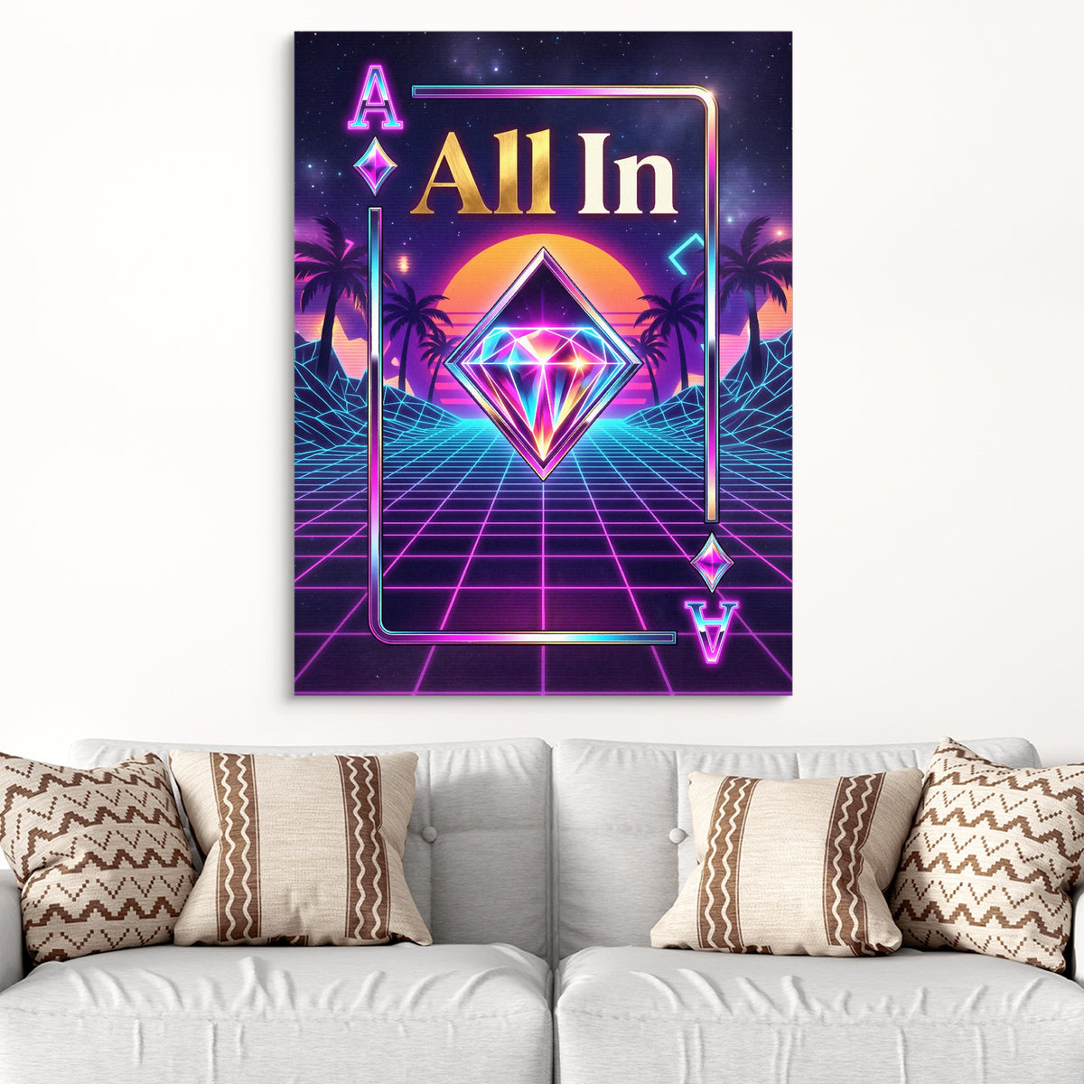 All In Ace of Diamonds — all in ace of diamonds sq white groovy couch close 1port flush print