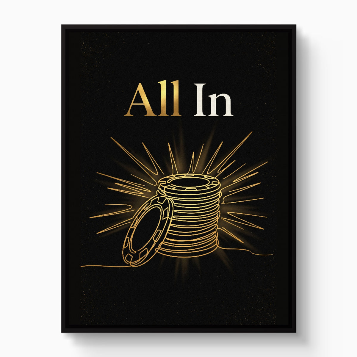 All In Poker Chips — all in poker chips white studio framed black