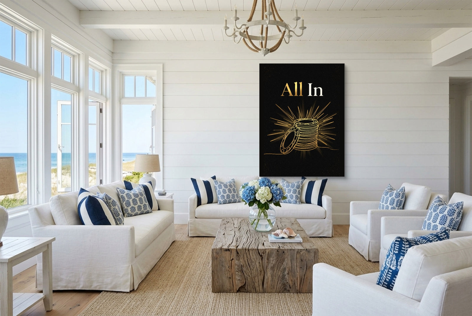 All In Poker Chips — all in poker chips white studio framed black