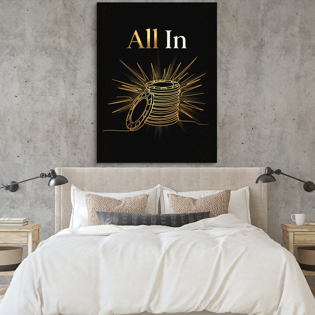 All In Poker Chips — all in poker chips sq bedroom cement wall 1port flush print