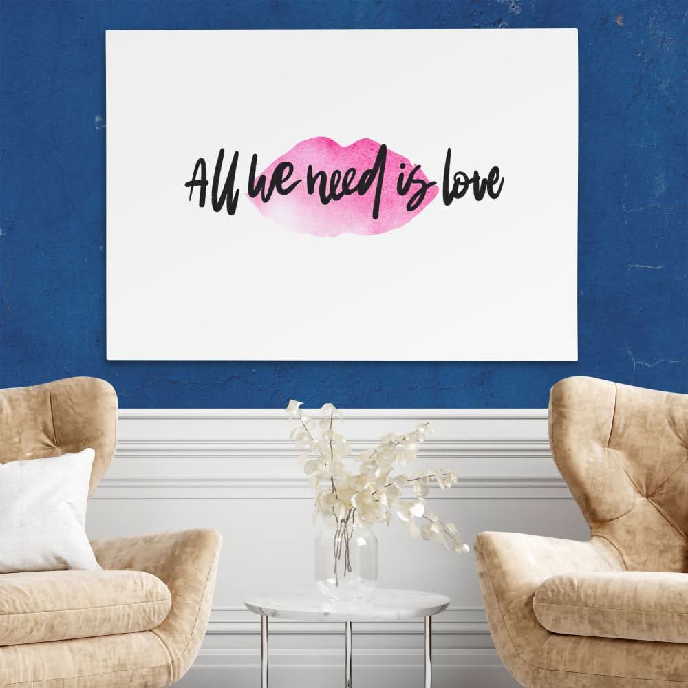 All We Need Is Love - Pink Flirty Canvas Print