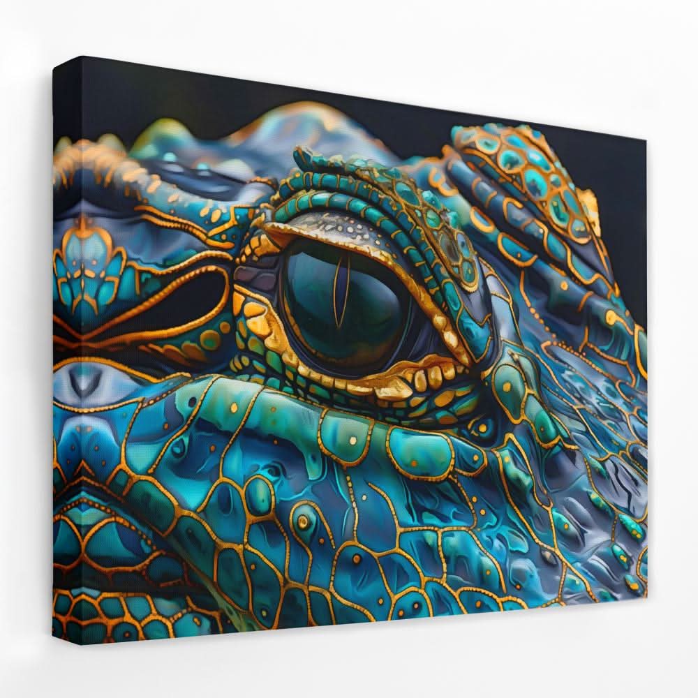 Alligator Eye - Alligator Canvas Wall Art